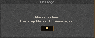 Market online message explaining Stop Market